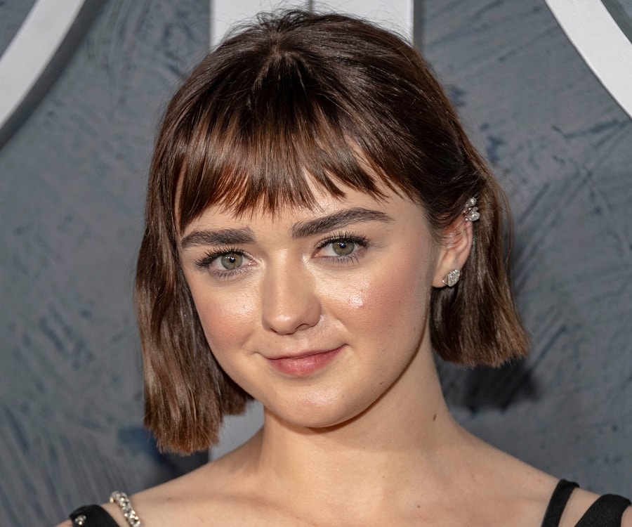 Celebrity inspired brown bob with bangs