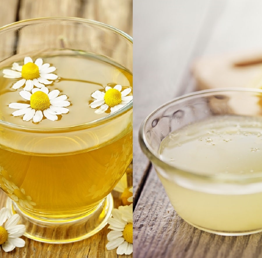 chamomile tea and lemon juice as natural alternative to chemical hair dye