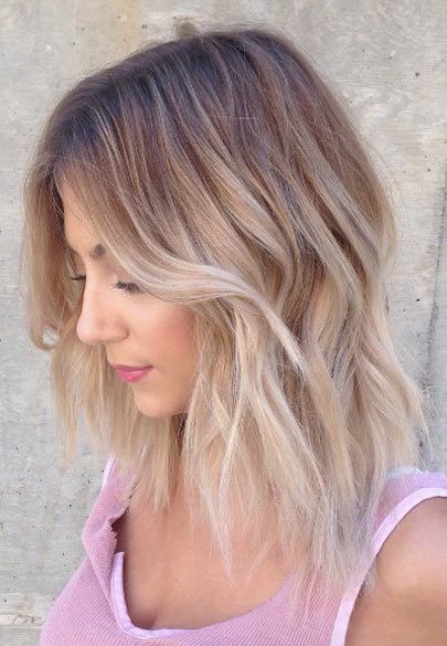 champagne blonde style for medium hair