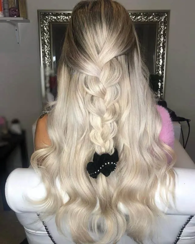 braid with champagne blonde hair