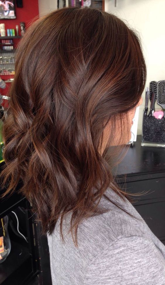 Chestnut Brown Balayage On Black Hair