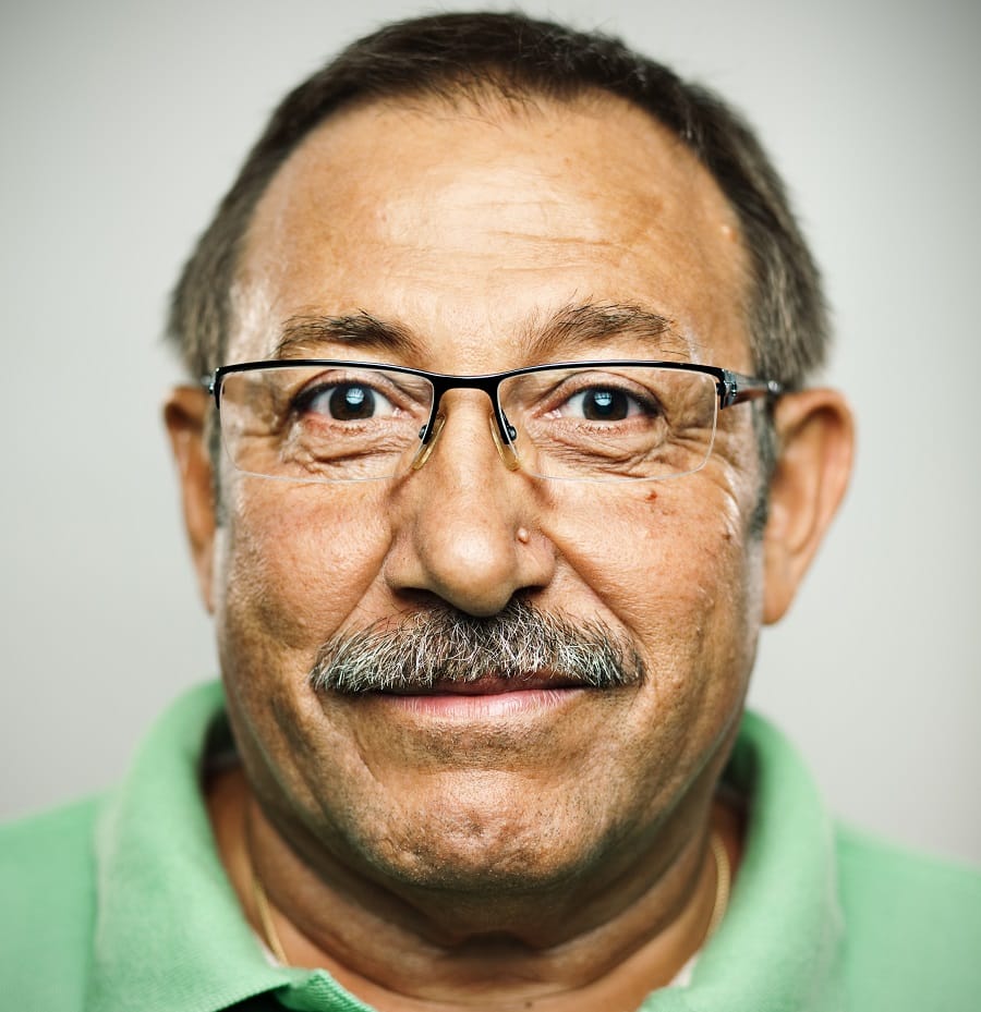 chevron mustache with glasses