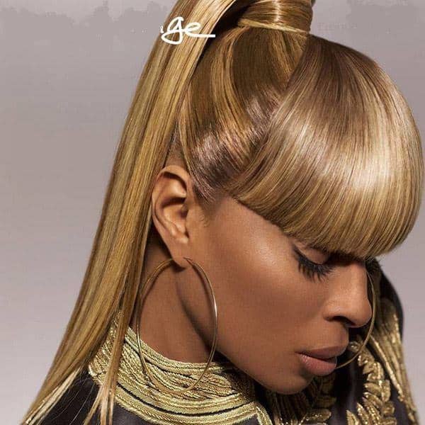 Straight Chinese Bangs with a High Ponytail