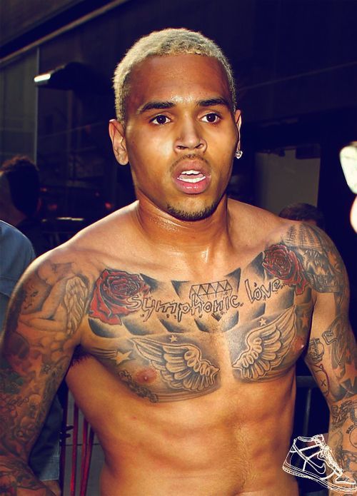 chris brown blonde hair with Goatee
