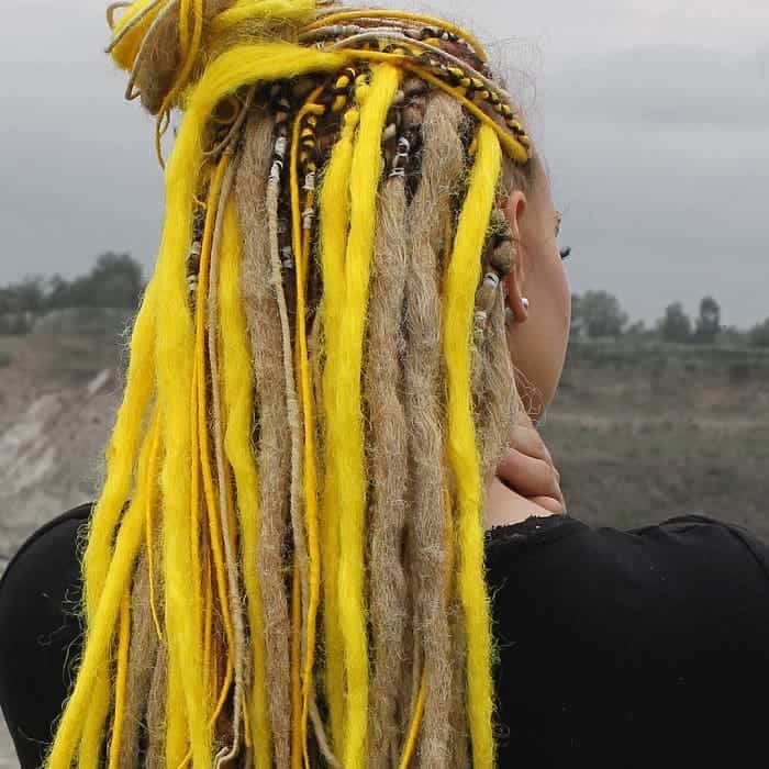 funky yellow dreads for women