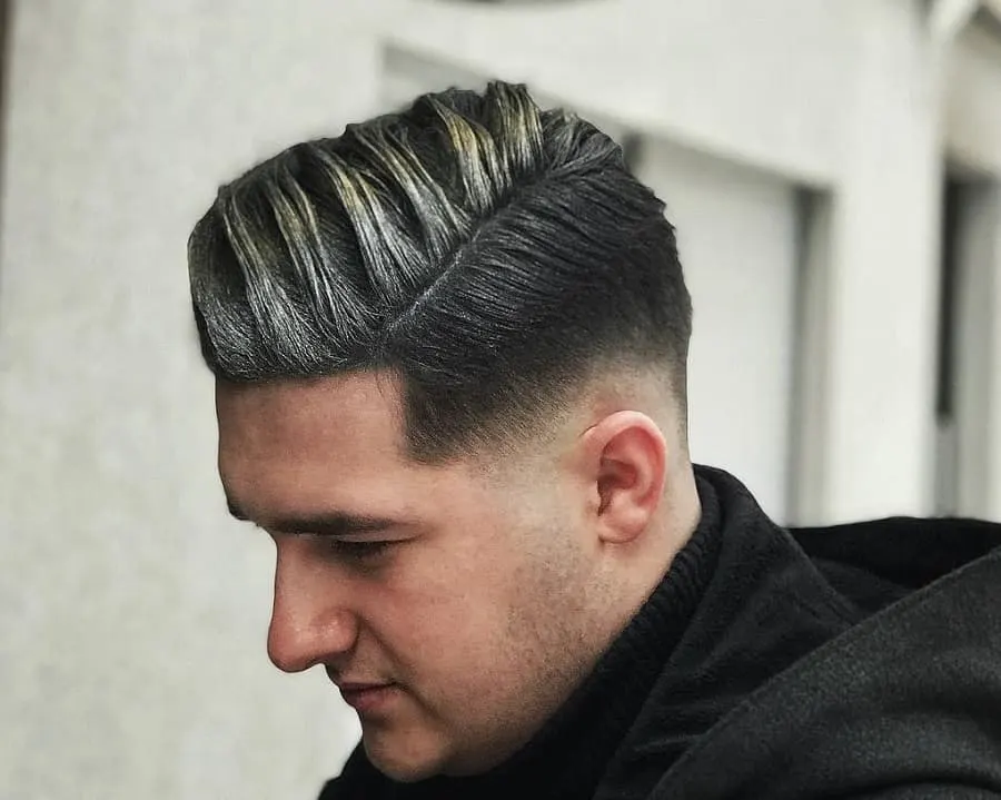 colored hair with taper fade