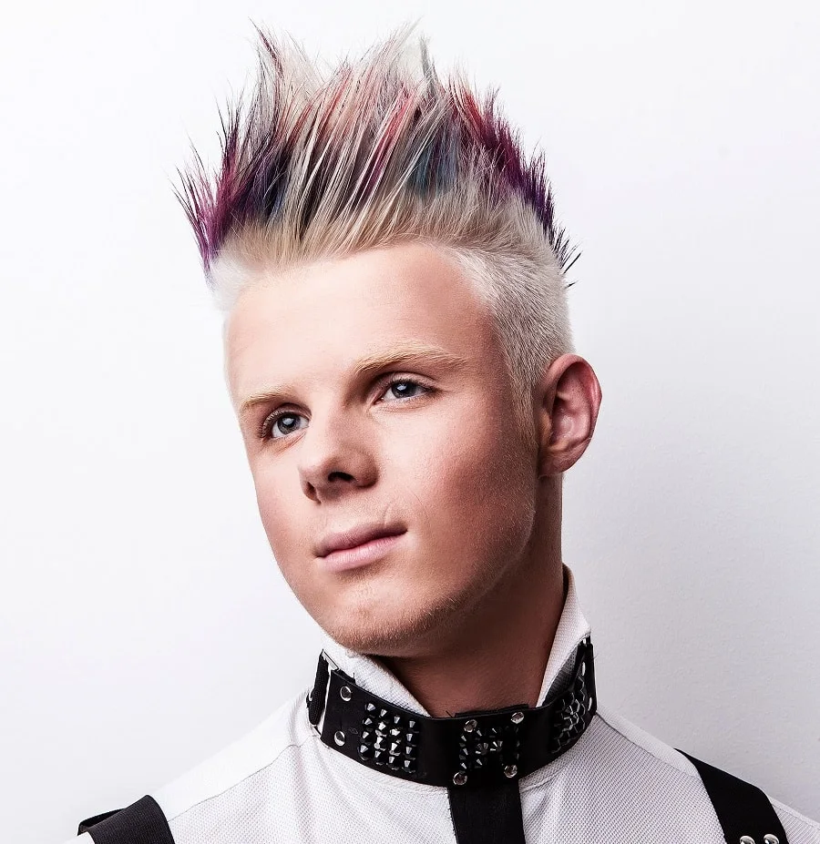colorful frosted hair tips