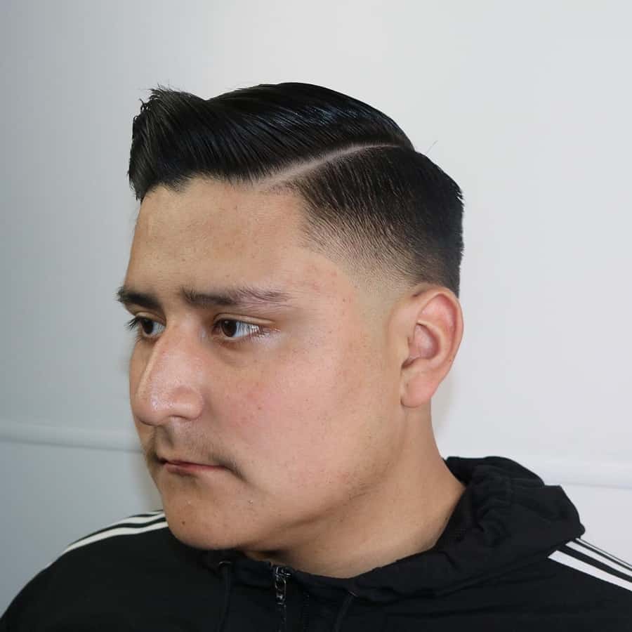 comb over with low taper fade