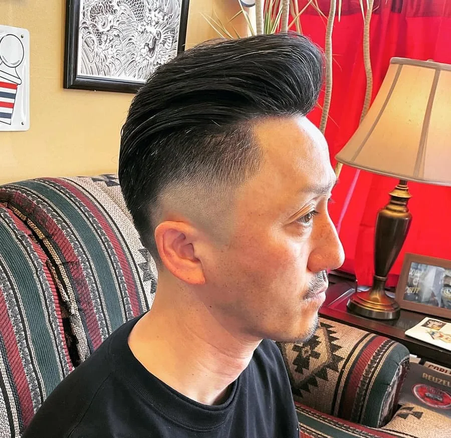 comb over with taper fade