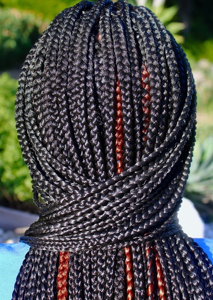 contrast peekaboo braids