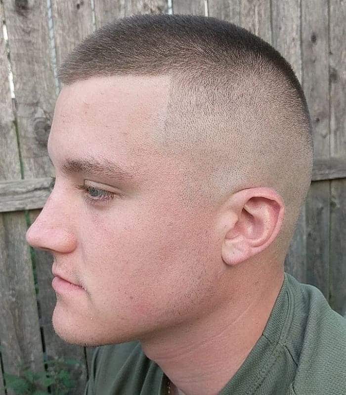 army haircut with bald fade
