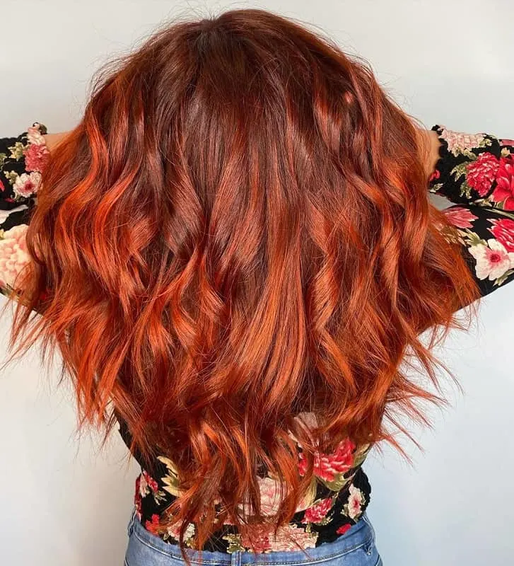 copper balayage hair