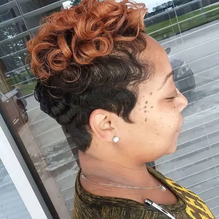 Copper Blonde Finger Waves in Short Hair