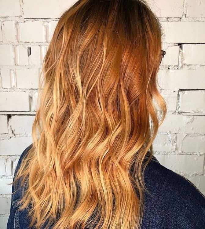 copper blonde hair with beachy waves