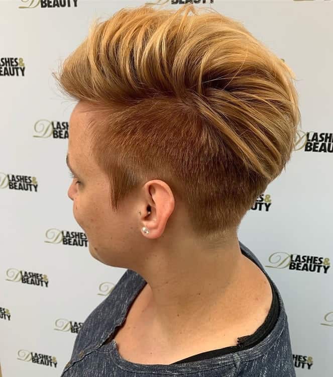 short copper blonde hair with undercut