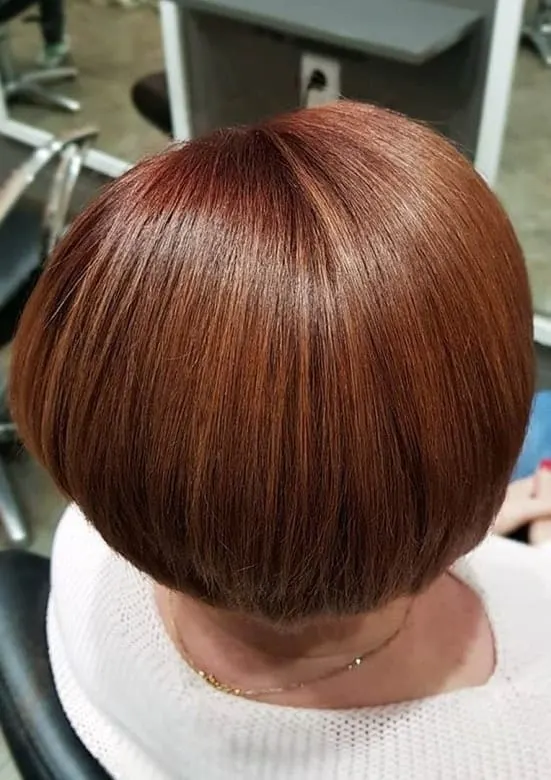 Copper brown short bob for women