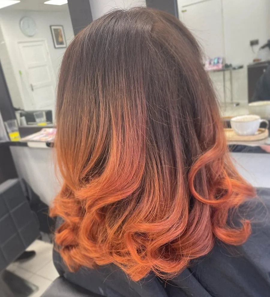 copper brown ombre hair
