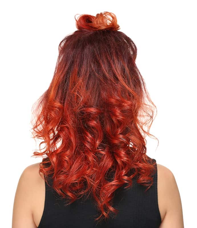copper red balayage hair