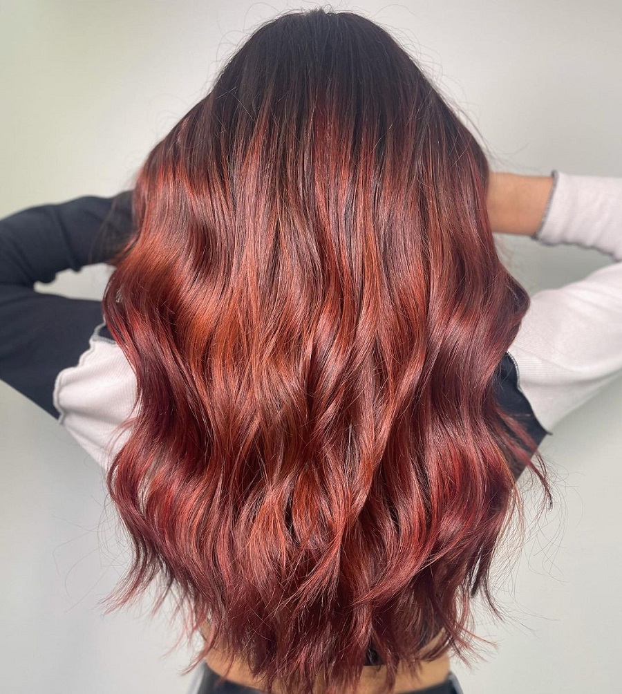 copper red balayage
