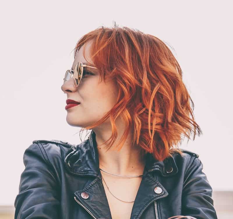 copper red hair with highlights