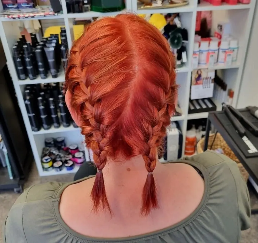 copper red pigtails