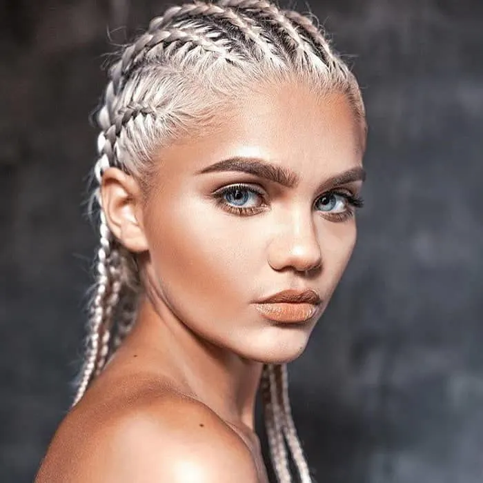 blonde hair cornrow braids