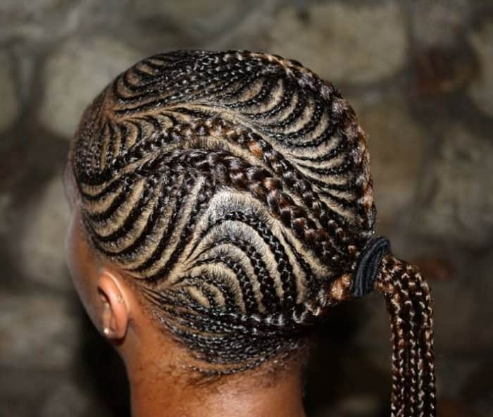 cornrow braids with side ponytail