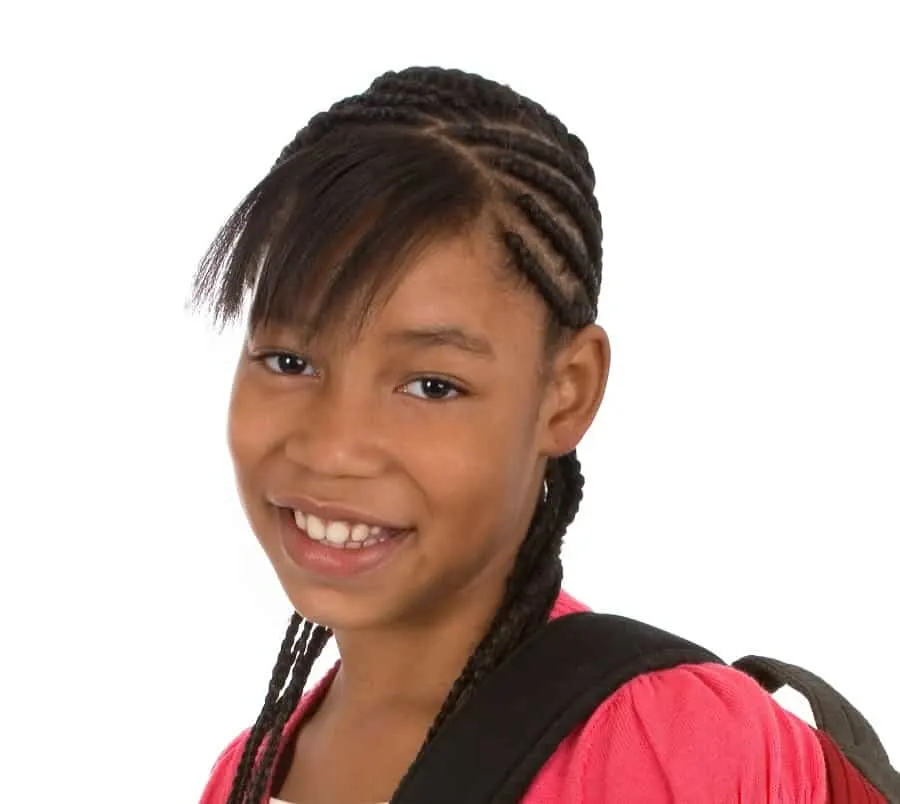 cornrow braids with bangs