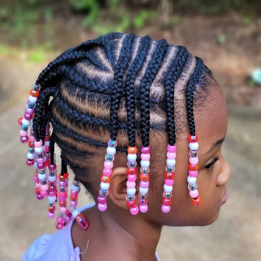 cornrow braids with beads for little girls