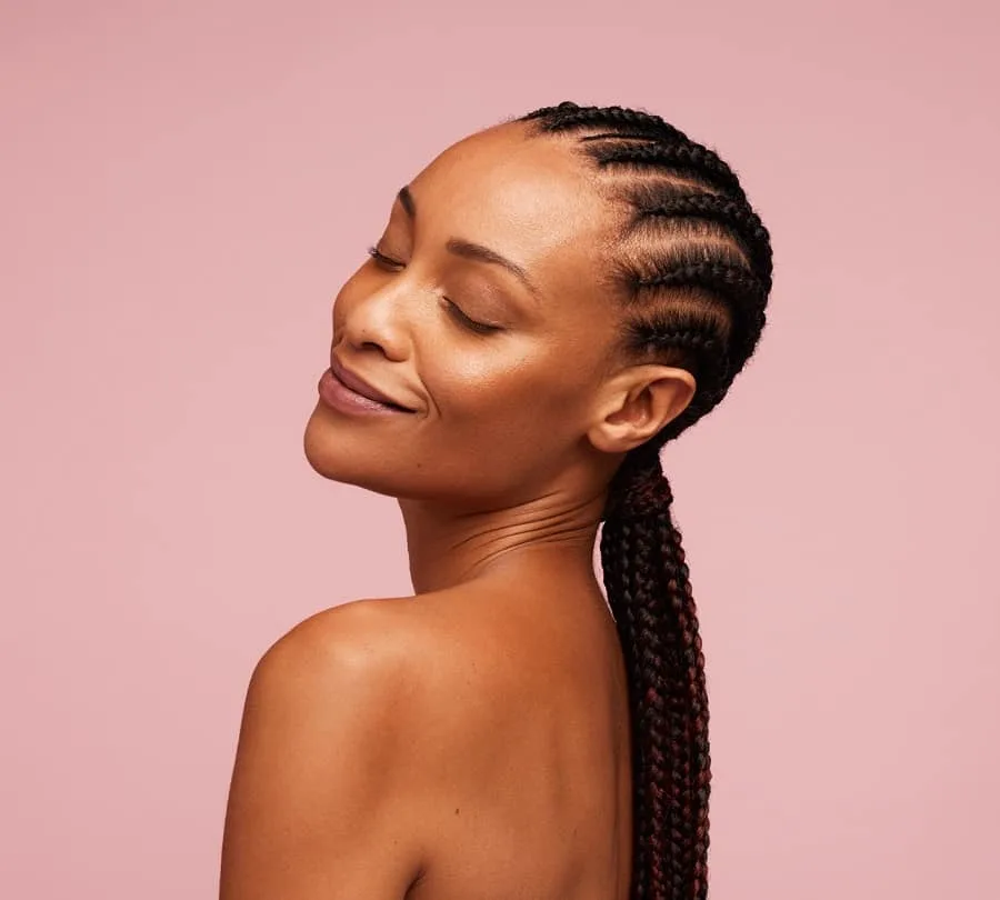 cornrow braids with ponytail