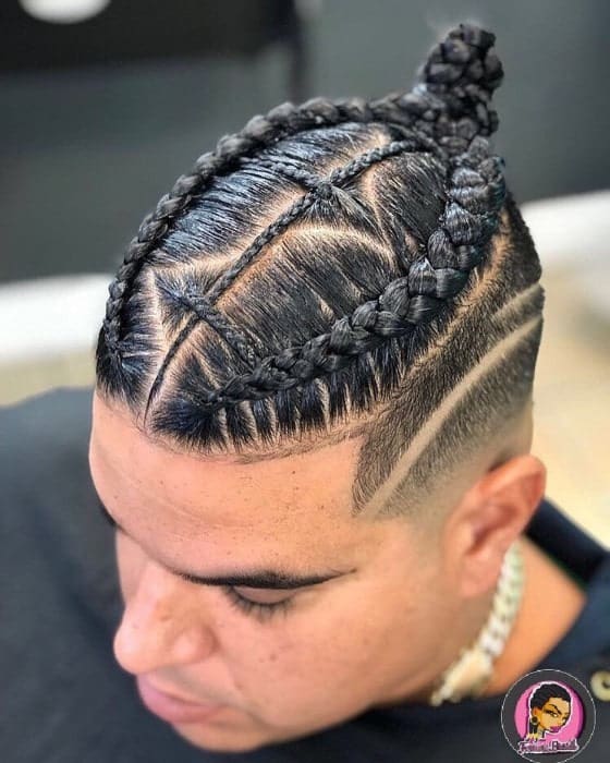 Featured image of post Braids For Men With Bun - Braid with small bun hairstyle.