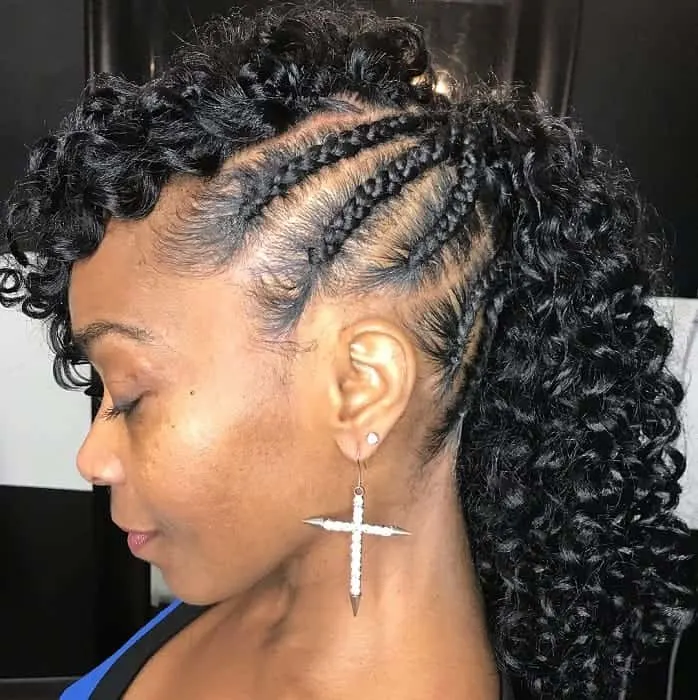 Cornrow Ponytail with Bangs