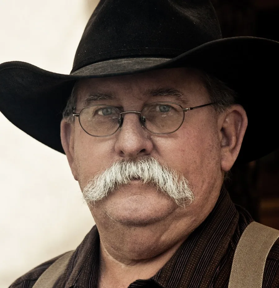 cowboy mustache with glasses