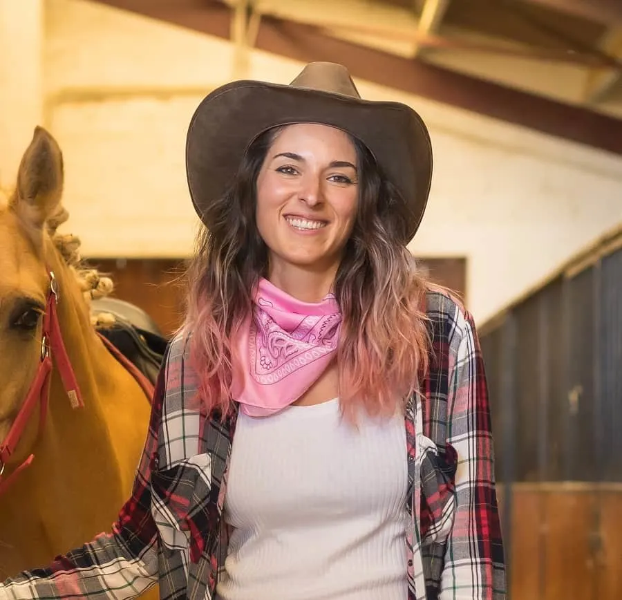 cowgirl with ombre hair