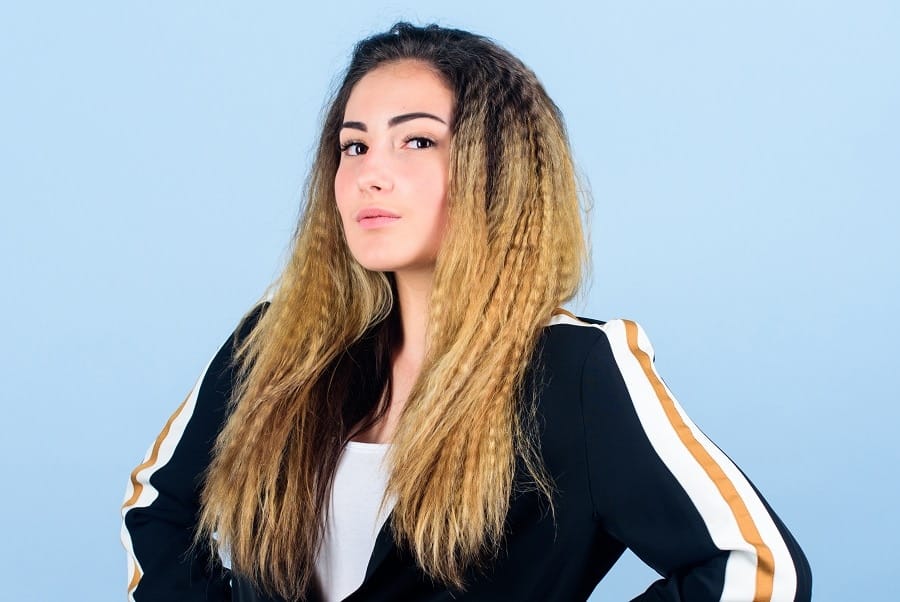 crimped ombre hairstyle
