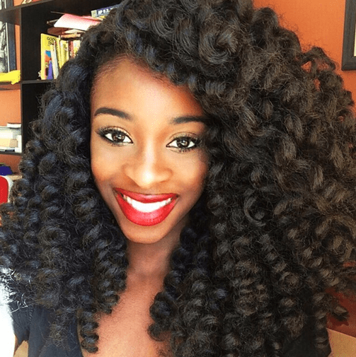 Crochet Braid Hair with Afro Bun 