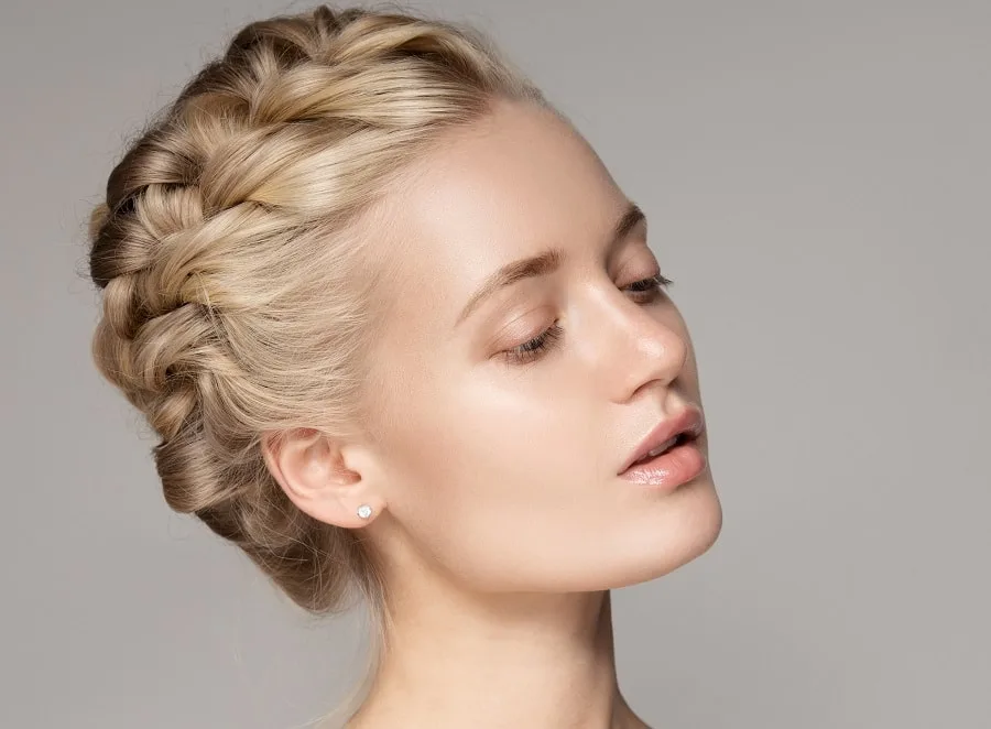 crown braid hairstyle for greasy hair