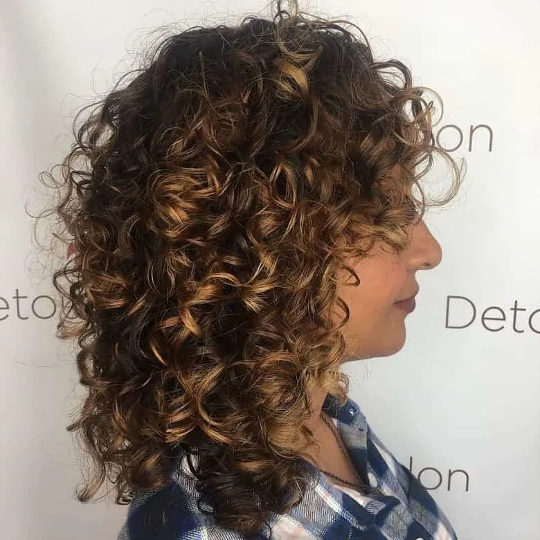 balayage highlights on natural curly hair