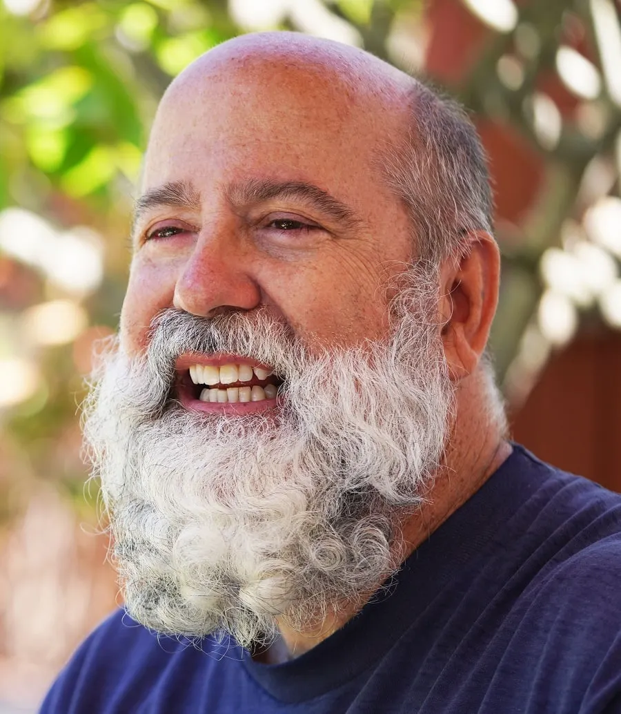 curly beard for men over 50