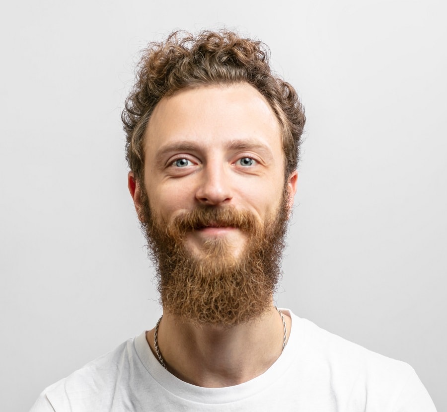 curly beard for oval faces
