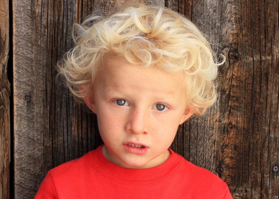 curly blonde hairstyle for 3 year old boy