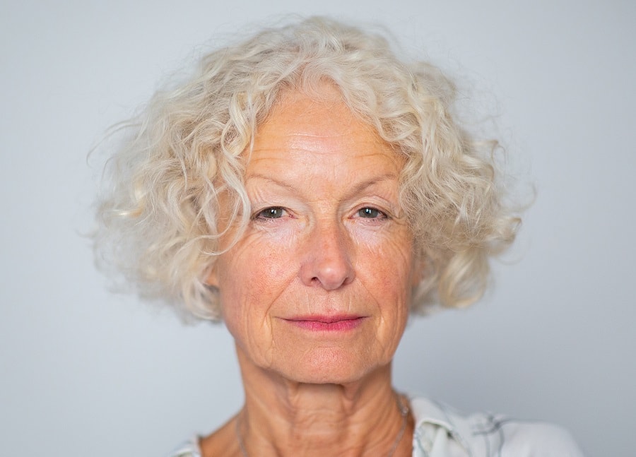 curly bob for women over 60