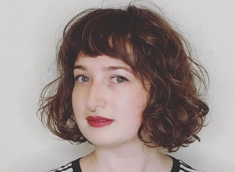 How to Style Curly Bob with Bangs