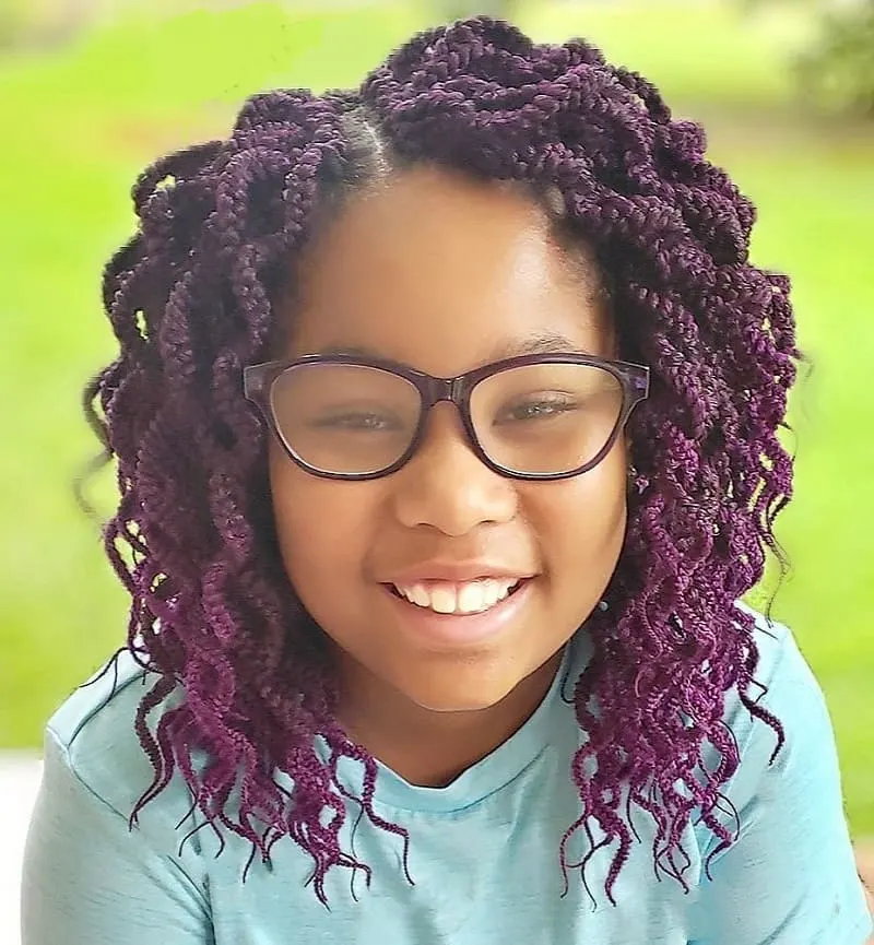 curly box braids for little girls