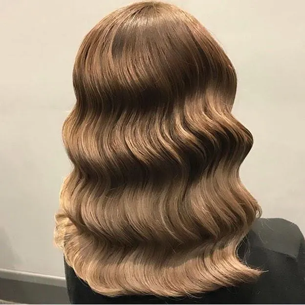 Brown Retro Curls with Blonde Highlights
