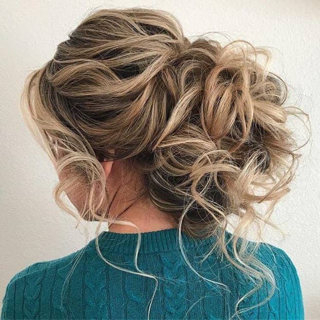 updo for brown curly hair