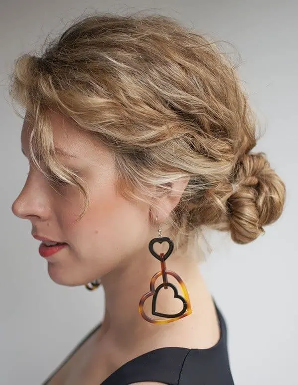 curly twisted bun for women