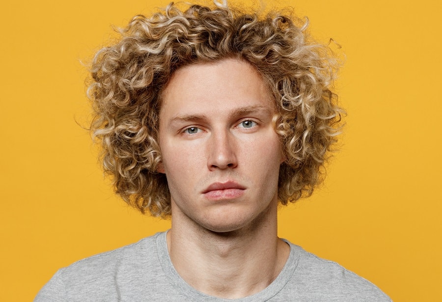 curly dirty blonde hair for men