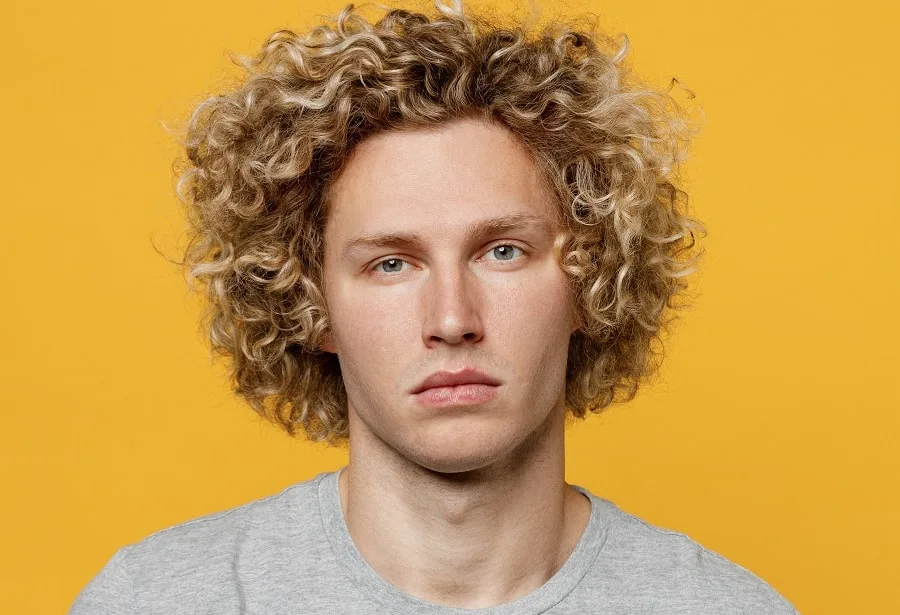 curly dirty blonde hair for men