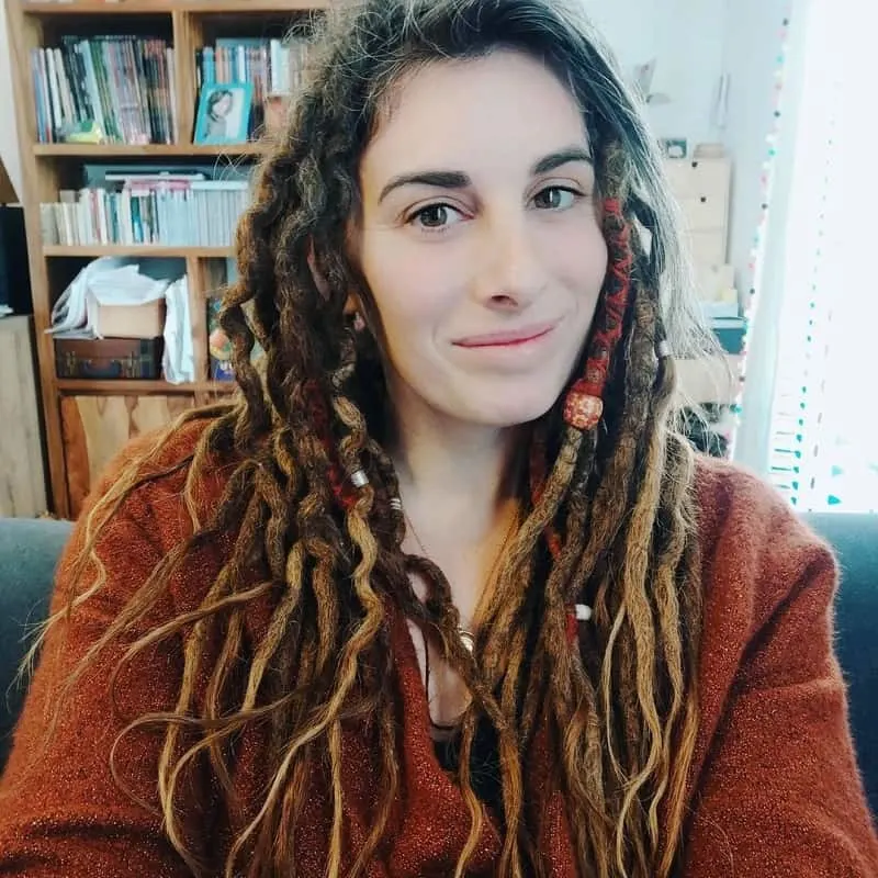 curly dreads with accessories